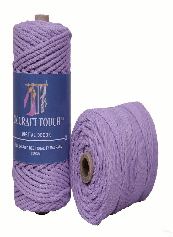 DK Craft Touch خيط قطني ملتوي من دي كي كرافت تاتش 6 مم (50 متر) لأعمال الحرف اليدوية، حبال تعليق النباتات (لافندر) - Image 1